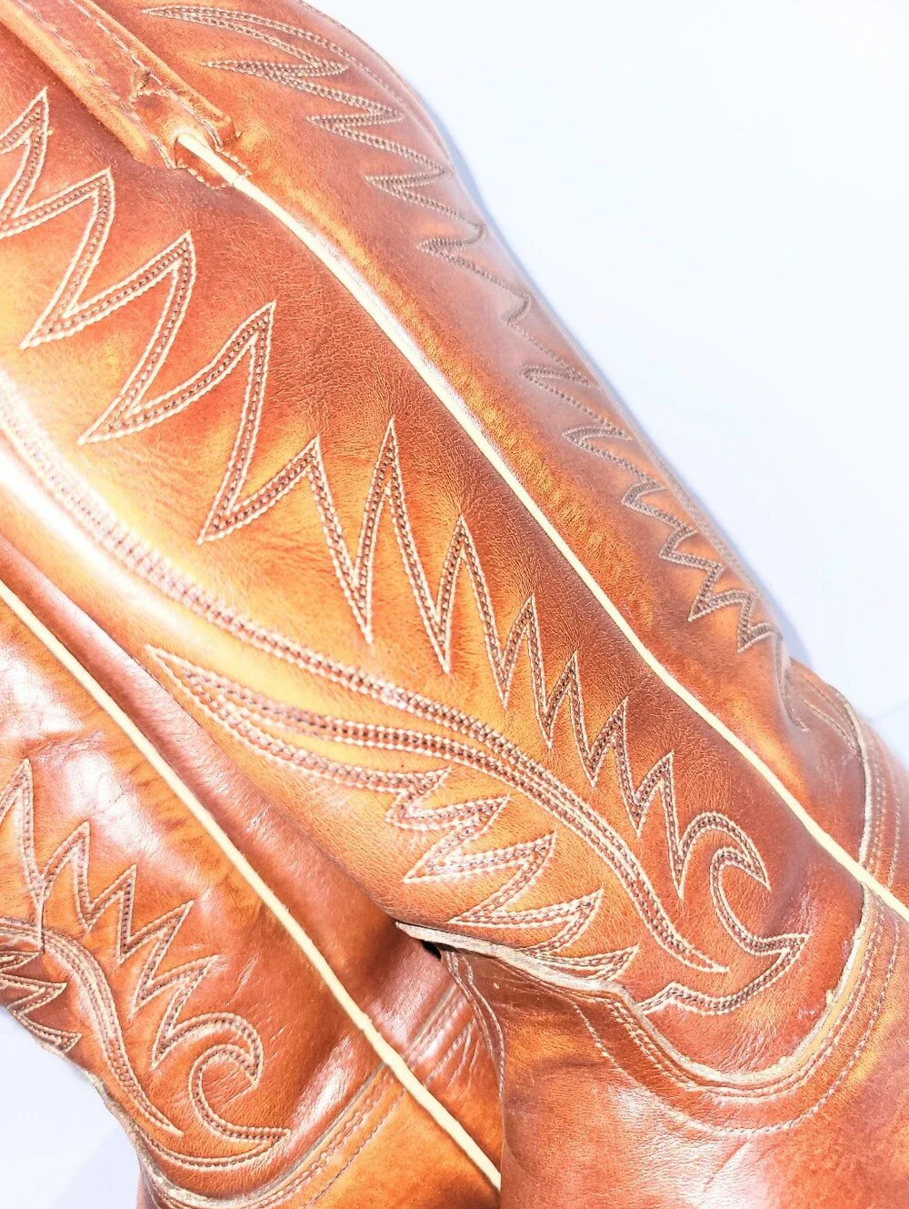 Vintage acme Cowboy Boots 1970's Genuine Leather Western Flame 7 C - Picture 13 of 16
